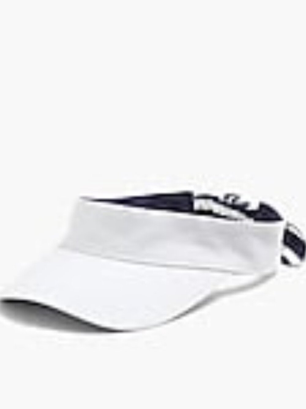 NWOT J.Crew White Visor with Navy and White Stripe Bow